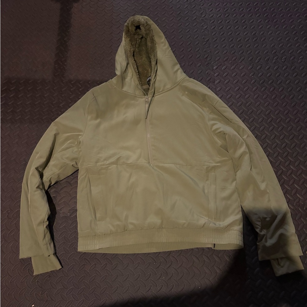 Women's Olive Hooded Windbreaker